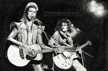 Load image into Gallery viewer, Prettiest stars - David Bowie & Marc Bolan - Pencil Illustration