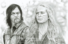Load image into Gallery viewer, Carol and Daryl (The Walking Dead) - Pencil Illustration