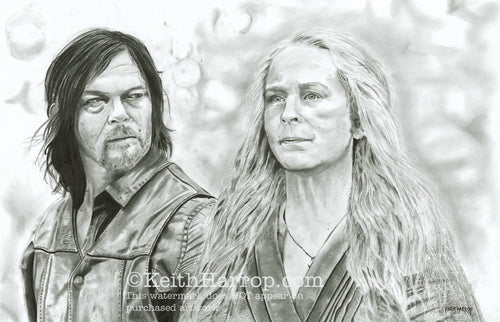 Carol and Daryl (The Walking Dead) - Pencil Illustration