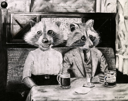 Anicurio #31 © (Two Raccoons) - Pencil drawing