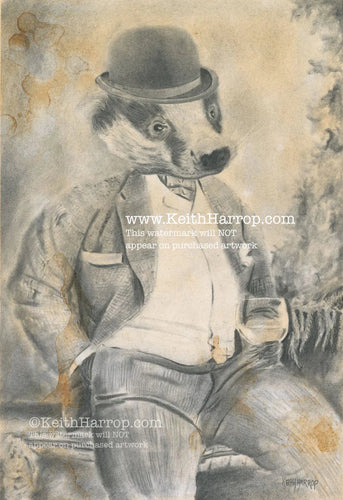 Anicurio #13 (Badger)© - Pencil Illustration