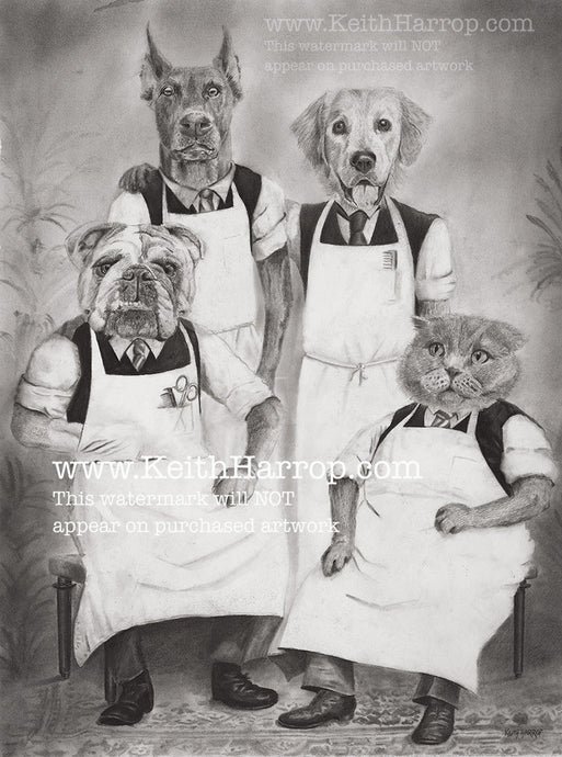 Anicurio #37 © (Barbershop Quartet) - Pencil drawing