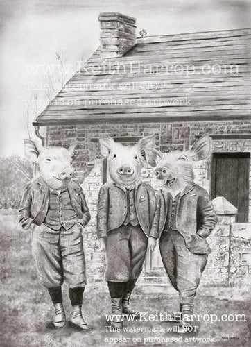 Anicurio #39 © (Three Little Pigs) - Pencil drawing