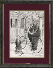 Load image into Gallery viewer, Anicurio #41 (Elephant &amp; Mouse)© - Pencil Illustration