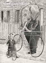 Load image into Gallery viewer, Anicurio #41 (Elephant &amp; Mouse)© - Pencil Illustration