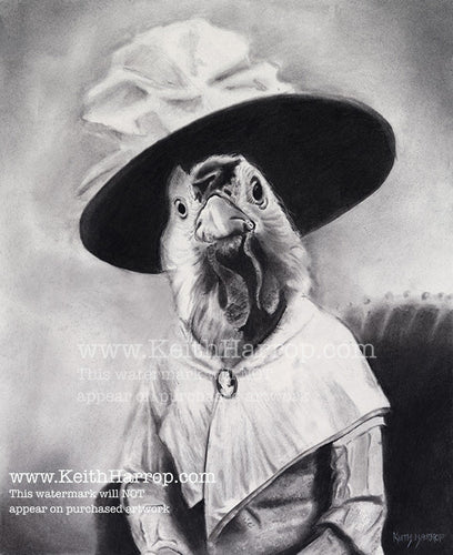 Anicurio #48 (Chicken In Sunday Bonnet)© - Pencil Illustration