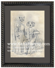 Load image into Gallery viewer, Anicurio #5 (Fox and Hound)© - Pencil Illustration