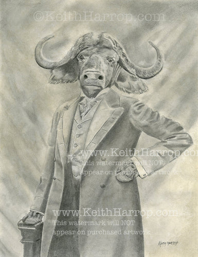 Anicurio #7 (Water Buffalo) - Pencil Illustration