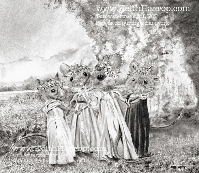 Anicurio #33 © (Field Mice Dancing) - Pencil drawing