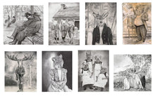 Load image into Gallery viewer, 50 Postcards with gift box: The complete set of all 50 postcards from the Anicurio® collection of Pencil Illustrations