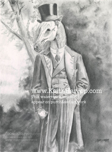 Anicurio #14 (Horse Standing)© - Pencil Illustration