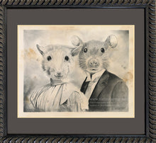 Load image into Gallery viewer, Anicurio #46 (Rat Couple)© - Pencil Illustration