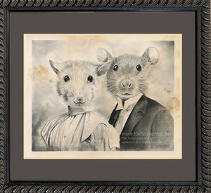 Anicurio #46 (Rat Couple)© - Pencil Illustration
