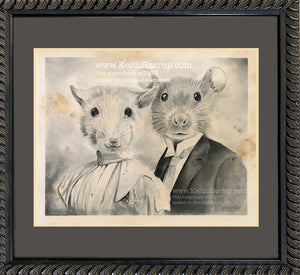 Anicurio #46 (Rat Couple)© - Pencil Illustration