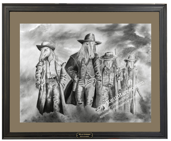 'Wild Horses' Pencil Artwork