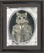 Load image into Gallery viewer, Anicurio #1 (Cat in a suit)© - Pencil Illustration