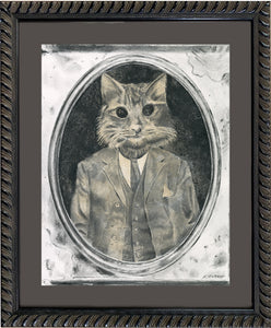 Anicurio #1 (Cat in a suit)© - Pencil Illustration
