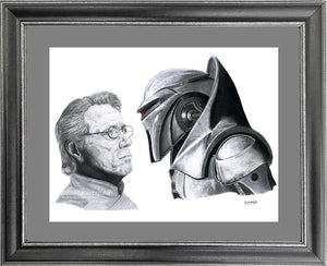 Adama & Cylon - Battlestar Galactica - Pencil Illustration