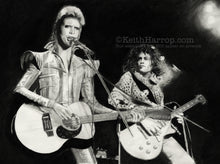 Load image into Gallery viewer, Prettiest stars - David Bowie &amp; Marc Bolan - Pencil Illustration