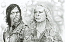 Load image into Gallery viewer, Carol and Daryl (The Walking Dead) - Pencil Illustration