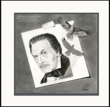 Load image into Gallery viewer, Vincent Price with Raven - Pencil Illustration