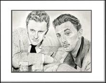 Load image into Gallery viewer, Kirk Douglas and Robert Mitchum - Pencil Illustration