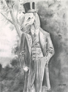 Anicurio #14 (Horse Standing)© - Pencil Illustration