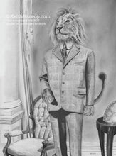 Load image into Gallery viewer, Anicurio #22 (Lion)© - Pencil Illustration