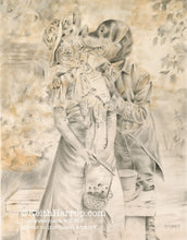 Load image into Gallery viewer, Anicurio #16 (Cat and Dog)© - Pencil Illustration