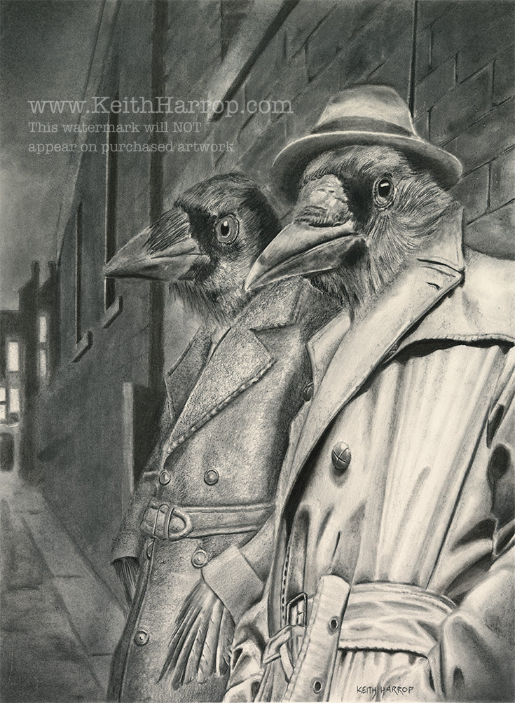 Anicurio #42 (A Murder of Crows)© - Pencil Illustration