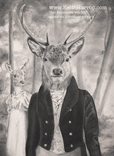 Load image into Gallery viewer, Anicurio #40 © (Stag In The Woods - Regency era) - Pencil drawing